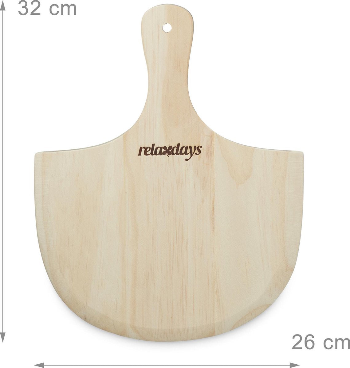 relaxdays pizzasteen met pizzaschep - rond - broodschep - houten pizzaspatel - pizzaplank