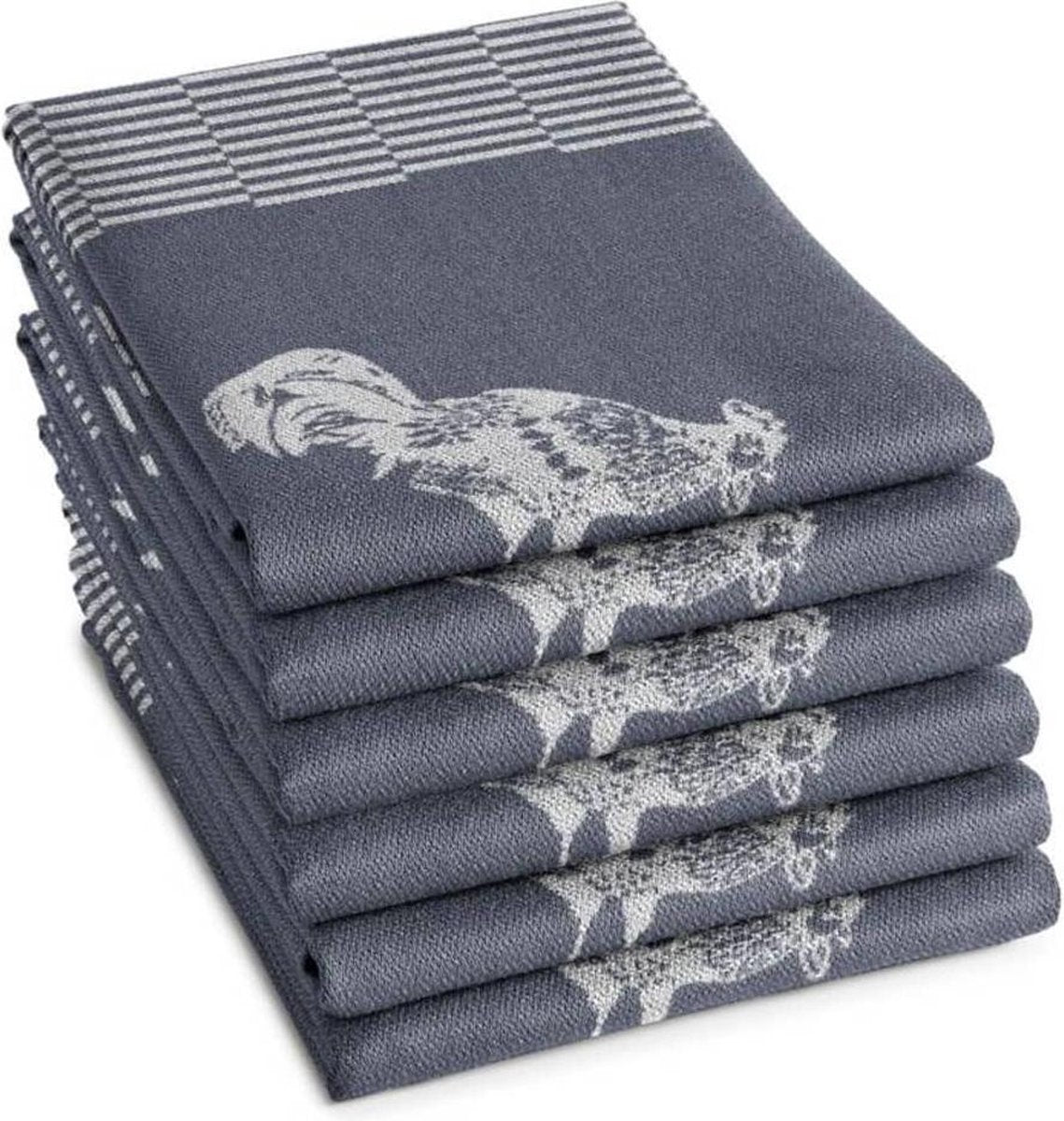 DDDDD Goodmorning - Theedoek - 60x65 cm - Set van 6 - Blue