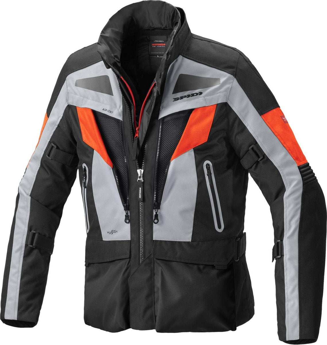 Spidi Voyager Evo H2Out Black Grey Fluo Red Textile Motorcycle Jacket L