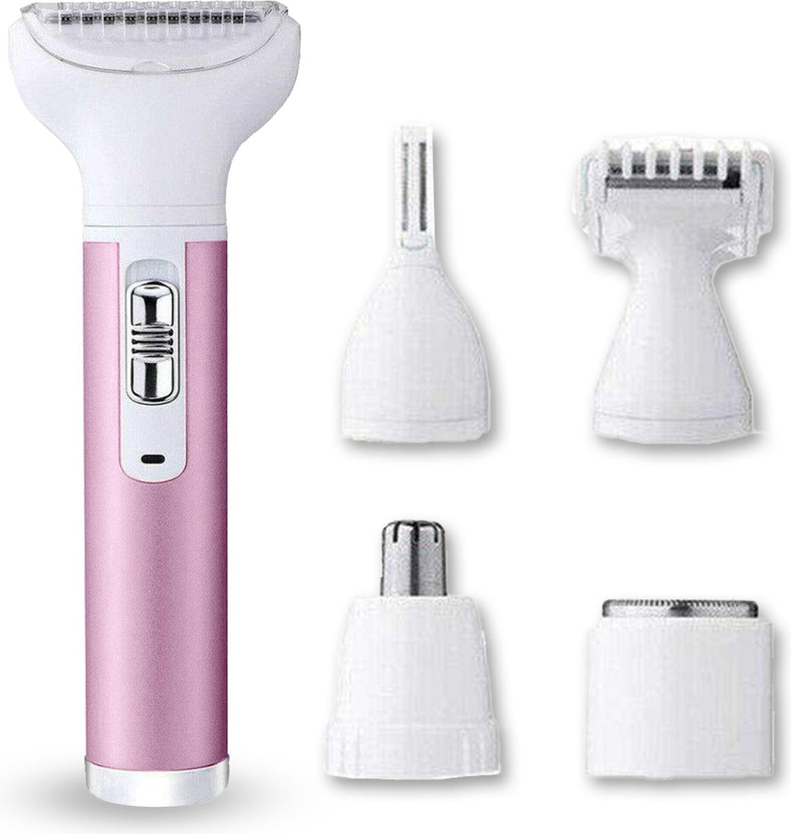 MM Brands 5 in 1 Ladyshave voor Vrouwen – Trimmer Vrouw – Epilator Gezicht – Haarverwijderaar – Ontharen – Elektrisch Scheerapparaat – Roze