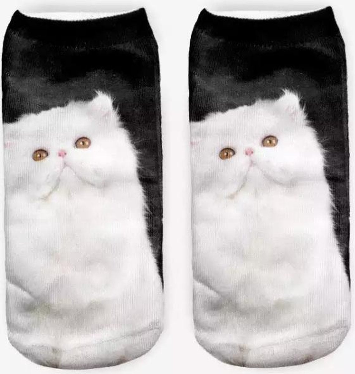 Enkelsokken Kat - kattensokken - fotoprint enkelsokken - Unisex - Maat 36-41