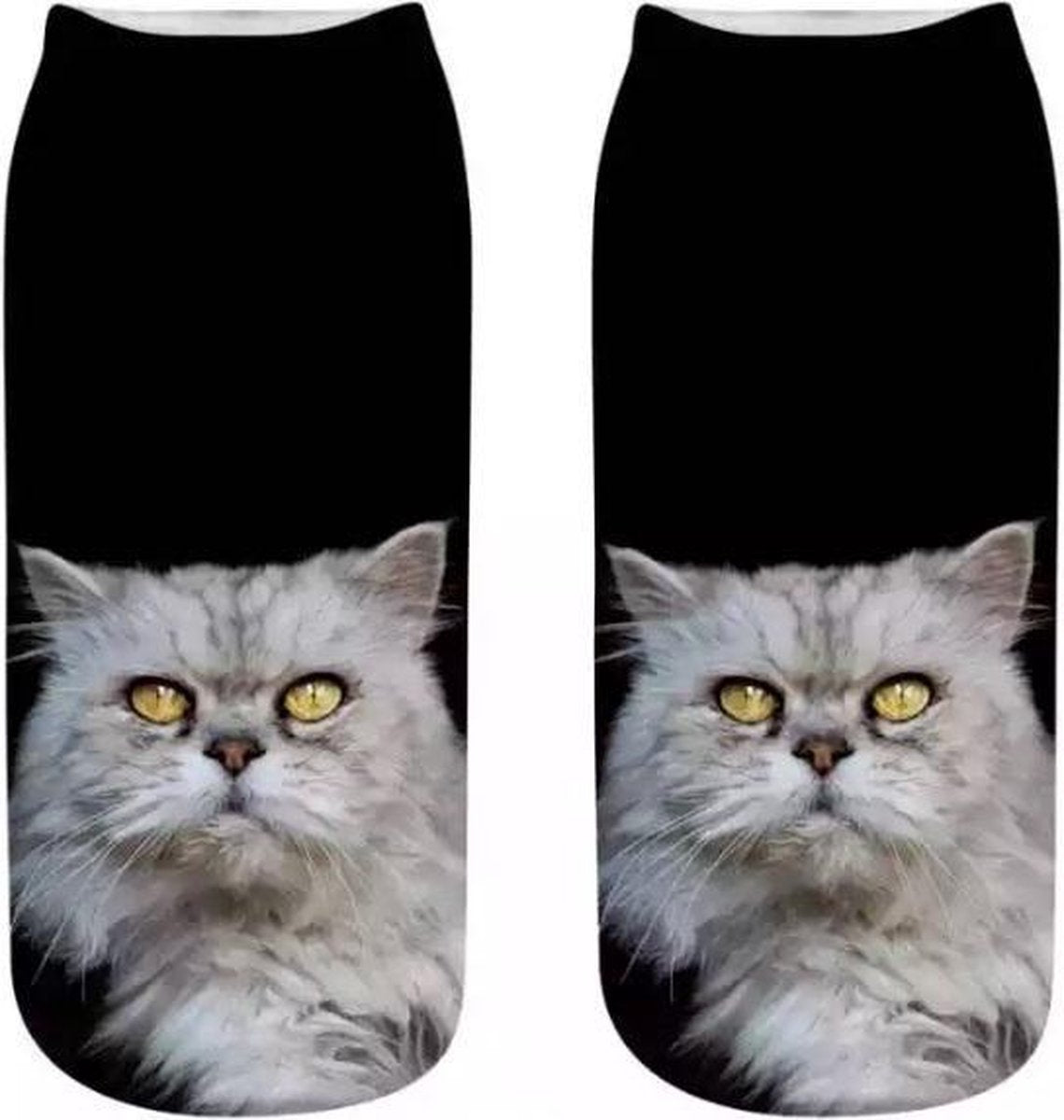 Enkelsokken Kat - kattensokken - fotoprint enkelsokken - Unisex - Maat 36-41