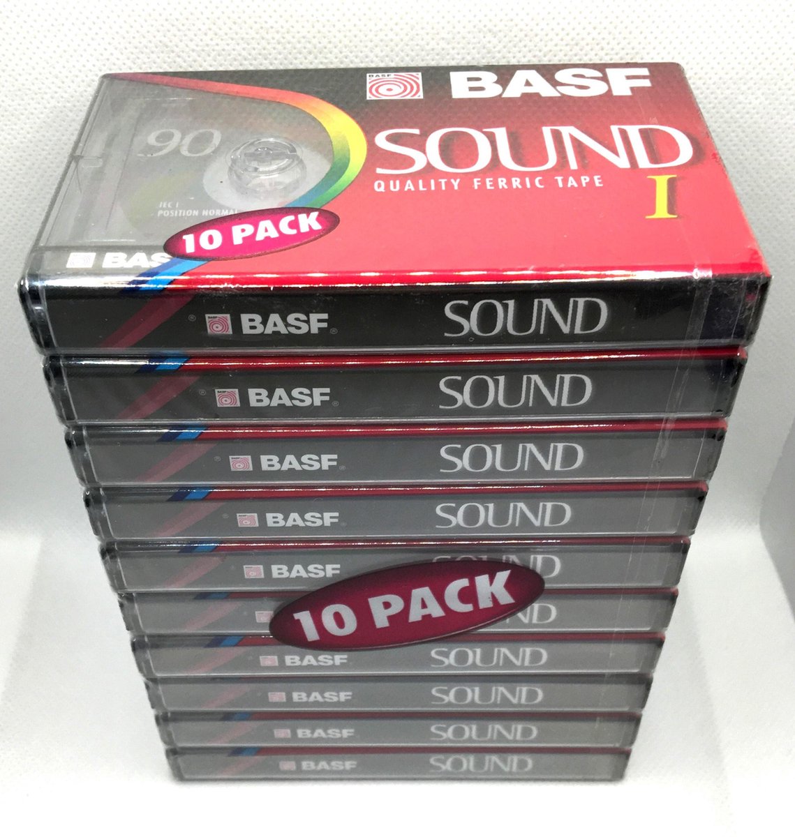 Audio Cassette Tape BASF 90 SOUND I quality ferric tape 10 Pack - Uiterst geschikt voor alle opnamedoeleinden / Sealed Blanco Cassettebandje / Cassettedeck