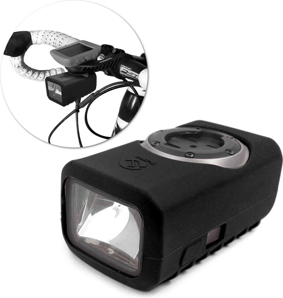 Tuff-Luv Silicone Gel bescherm hoes voor Garmin Varia Light- Zwart