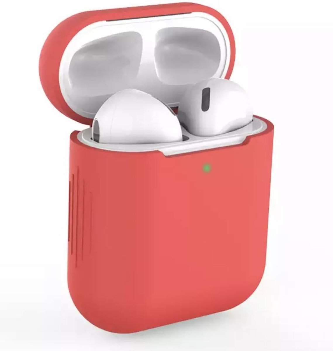 Siliconen Bescherm Hoesje Cover voor Apple AirPods Case - Airpods Hoesje Siliconen Case Rood (Red)