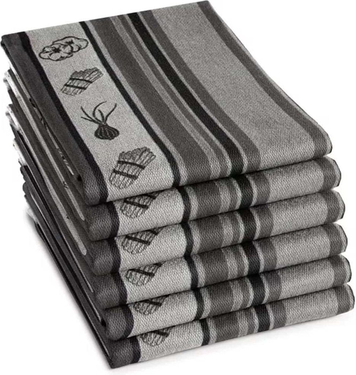 DDDDD Theedoek Veggie Grey (6 stuks)