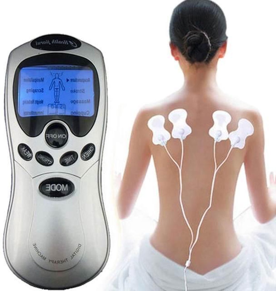 Elektrische massager 4 pads - massage apparaat - pulse massager - ontspanningsmassage