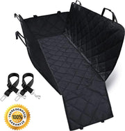 Hondendeken Auto - Hondenkleed - Achterbank Deken & Honden Kofferbak Beschermer - Opstaande Rand - Antislip - Wasbaar - Waterdicht - Puppy - met 2x GRATIS bevestigingsriemen - 130 x 140 cm - Zwart - Adge