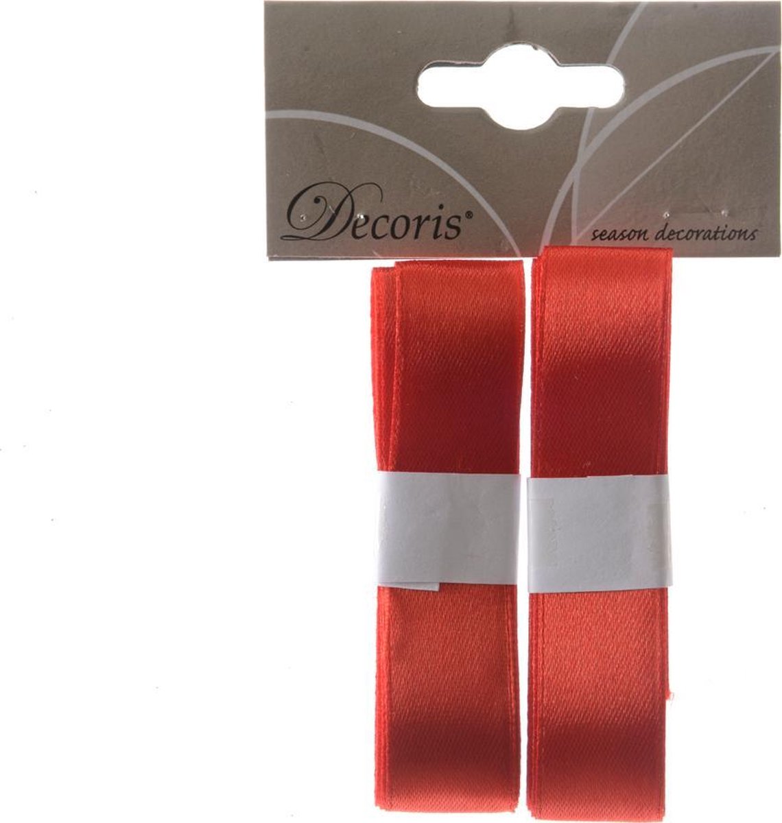 Decoris Kerstlinten kerstrood 2cm breed 2m lang