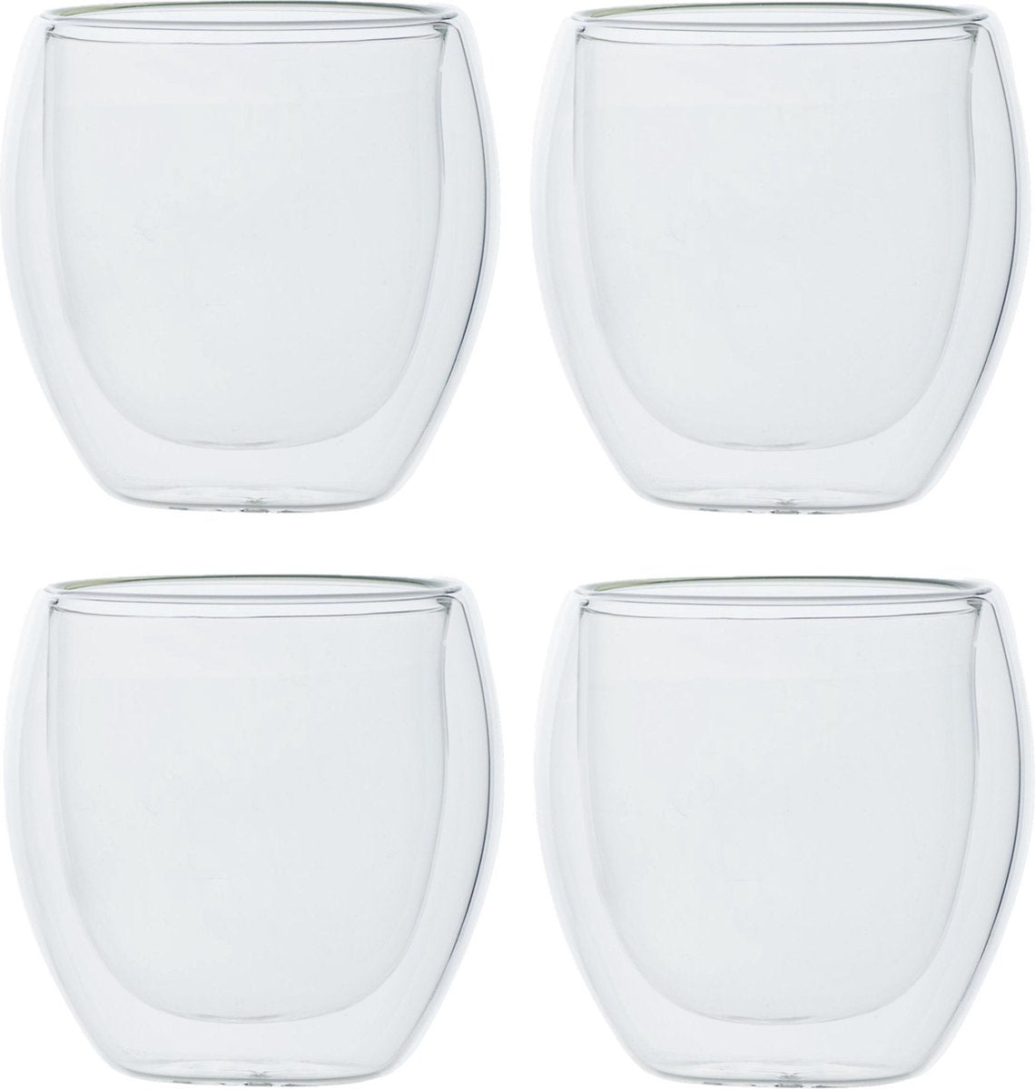 Set van 4x dubbelwandige koffieglazen/cappuccino glazen 220 ml - Dubbelwandige glazen voor koffie