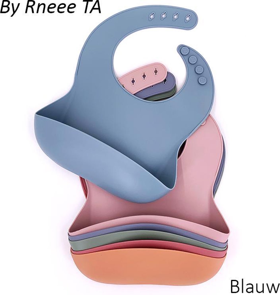 Baby blauw slabbetje - baby - Herbruikbaar omdat het gemaakt is van duurzaam siliconen
