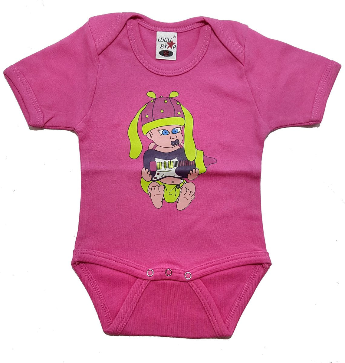 LOGO STAR - Rompertje - Roze - korte mouw - maat 68 - met afbeelding