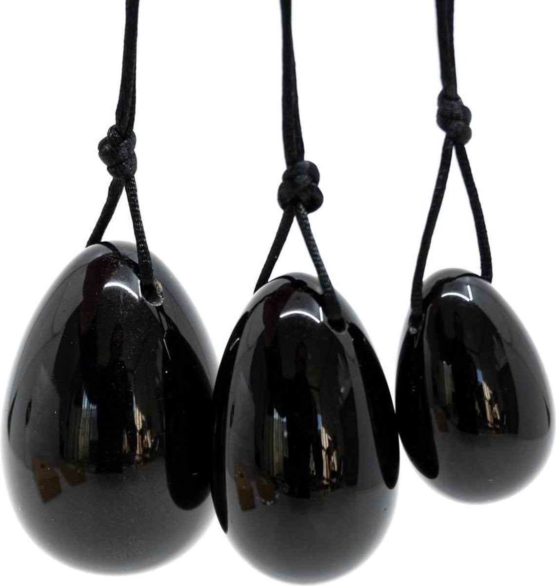 Yoni Ei Set Obsidiaan – set van 3