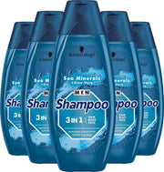 Schwarzkopf Men 3in1 Sea Minerals Shampoo 5x 400ml - Voordeelverpakking