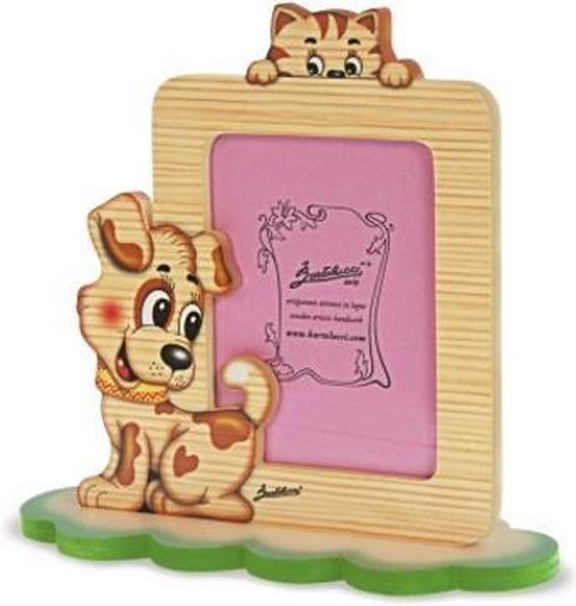 Fotolijstje hout met hond & kat 24 x 22 cm | Bartolucci