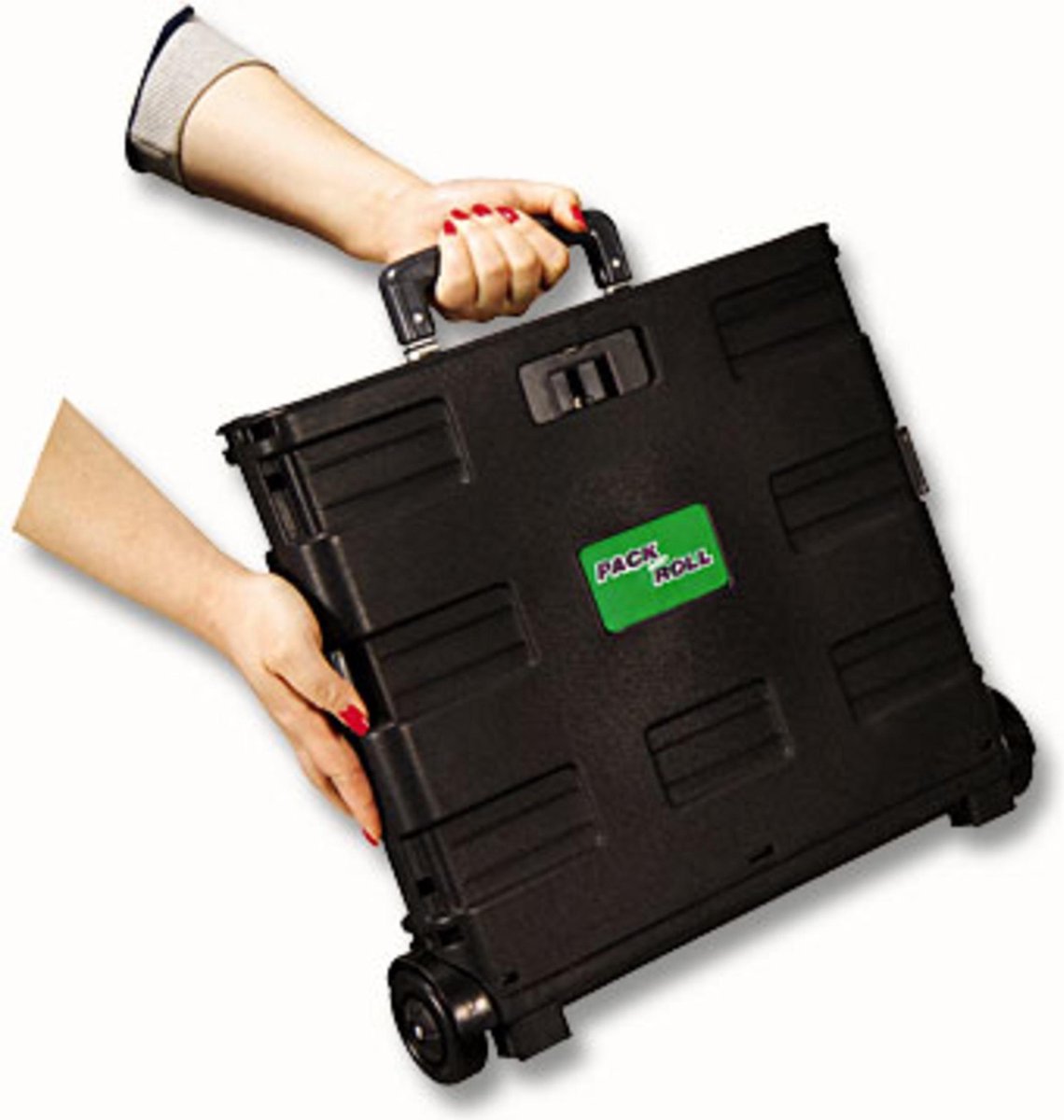 relaxdays boodschappentrolley - krat op wielen - tot 35 kg - opvouwbaar - trolley - zwart