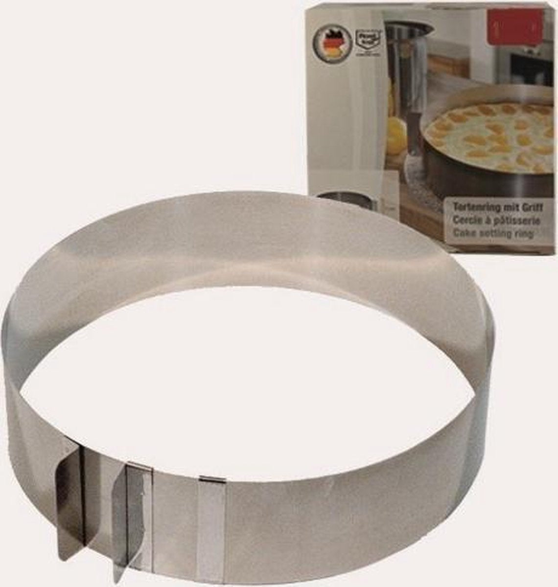 Taartring met handgreep verstelbaar Ø 18 cm - 30 cm x 7 cm