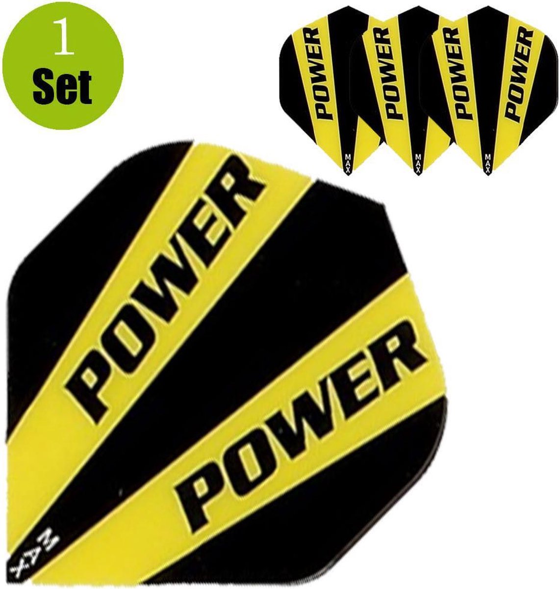 McCoy Power Max Dartflights - Zwart - Geel- ()