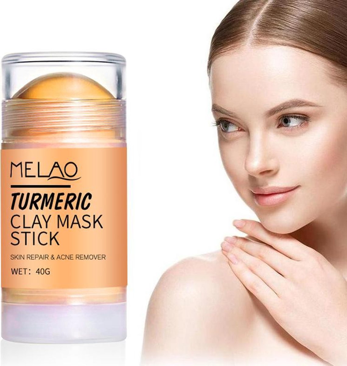 Kurkuma Mask Stick - Melao - Huidverzorgend product - Gezichtsmasker - Natuurlijk - Verzorgend - Verkoelend - Hydraterend - Black Head Verwijderen - Mee-Eters - verzachtend