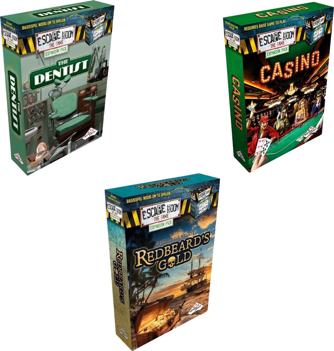 Escape Room Uitbreidingsbundel - 3 Stuks - The Dentist & Casino & Redbeard's Gold