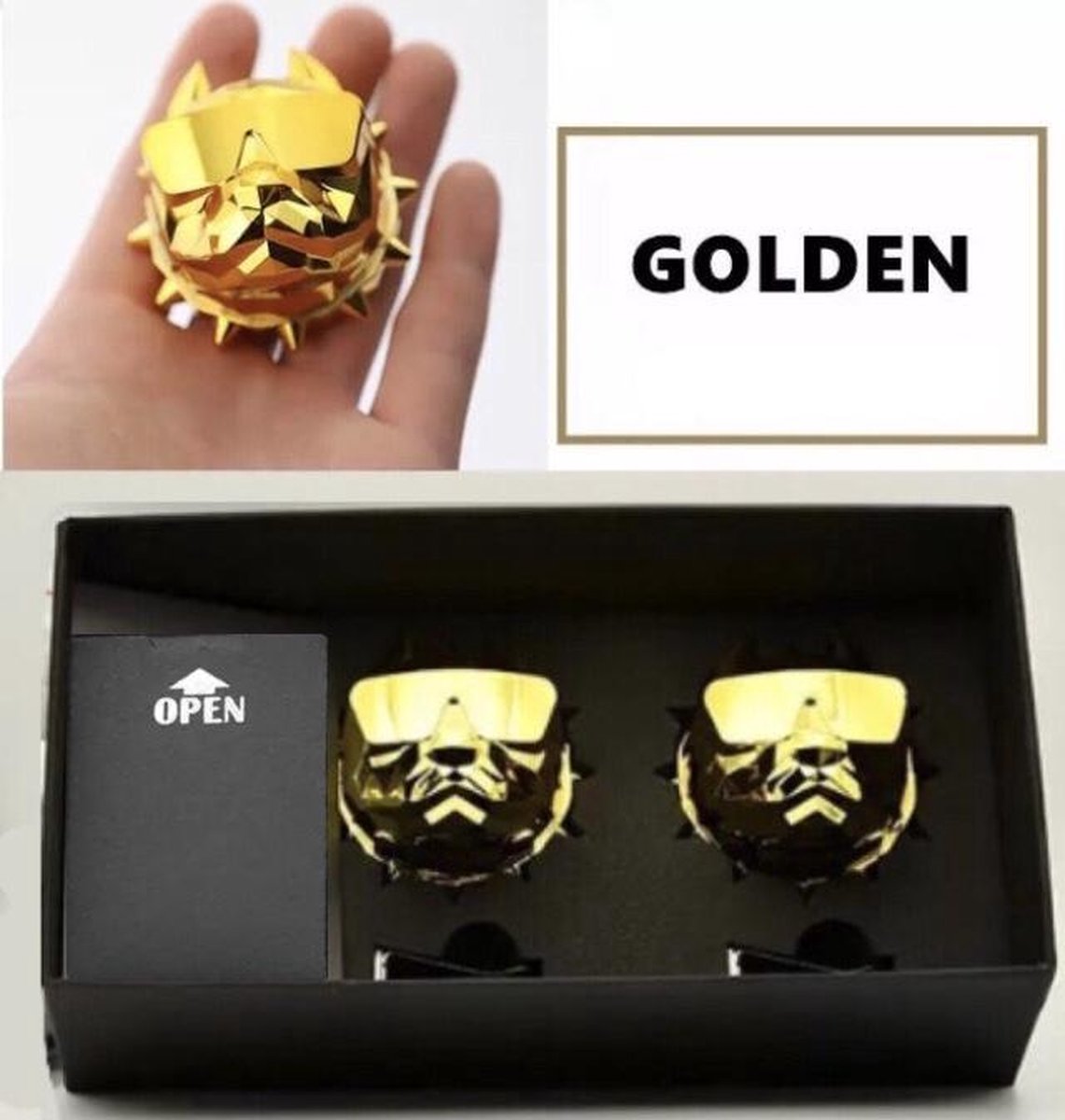 Bulldog Autoparfum Set - Incl. 6 Vullingen - Dubbele Bulldog Auto Luchtverfrisser - Navulbaar Auto Parfum - Goud