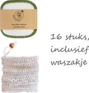 16 Stuks XL Herbruikbare Wattenschijfjes - Herbruikbare Wattenschijfjes - Wasbare Zachte Wattenschijfjes - Duurzame & Biologische Wattenschijfjes + Gratis Zak