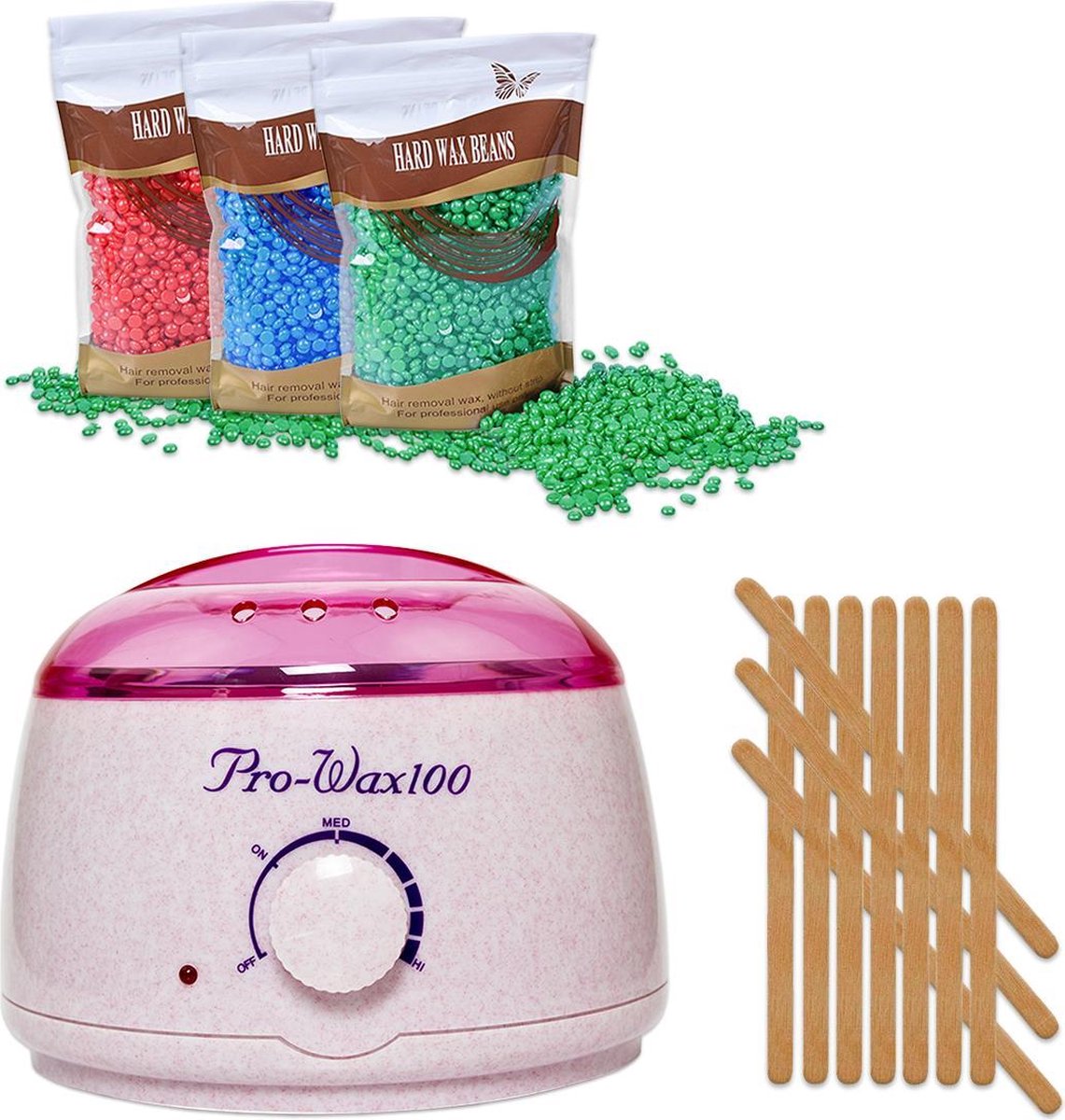 Waxapparaat starterset  100Watt  - creme/roze