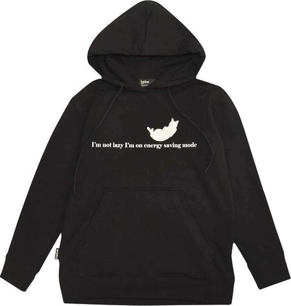 HEBE - hoodie - capuchon - zwart - Maat 146/152