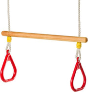 Déko-Play ring trapeze met kunststof ringen rood