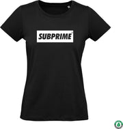 Subprime - Dames Tee SS Wmn Tee Block Black - Zwart - Maat XXL