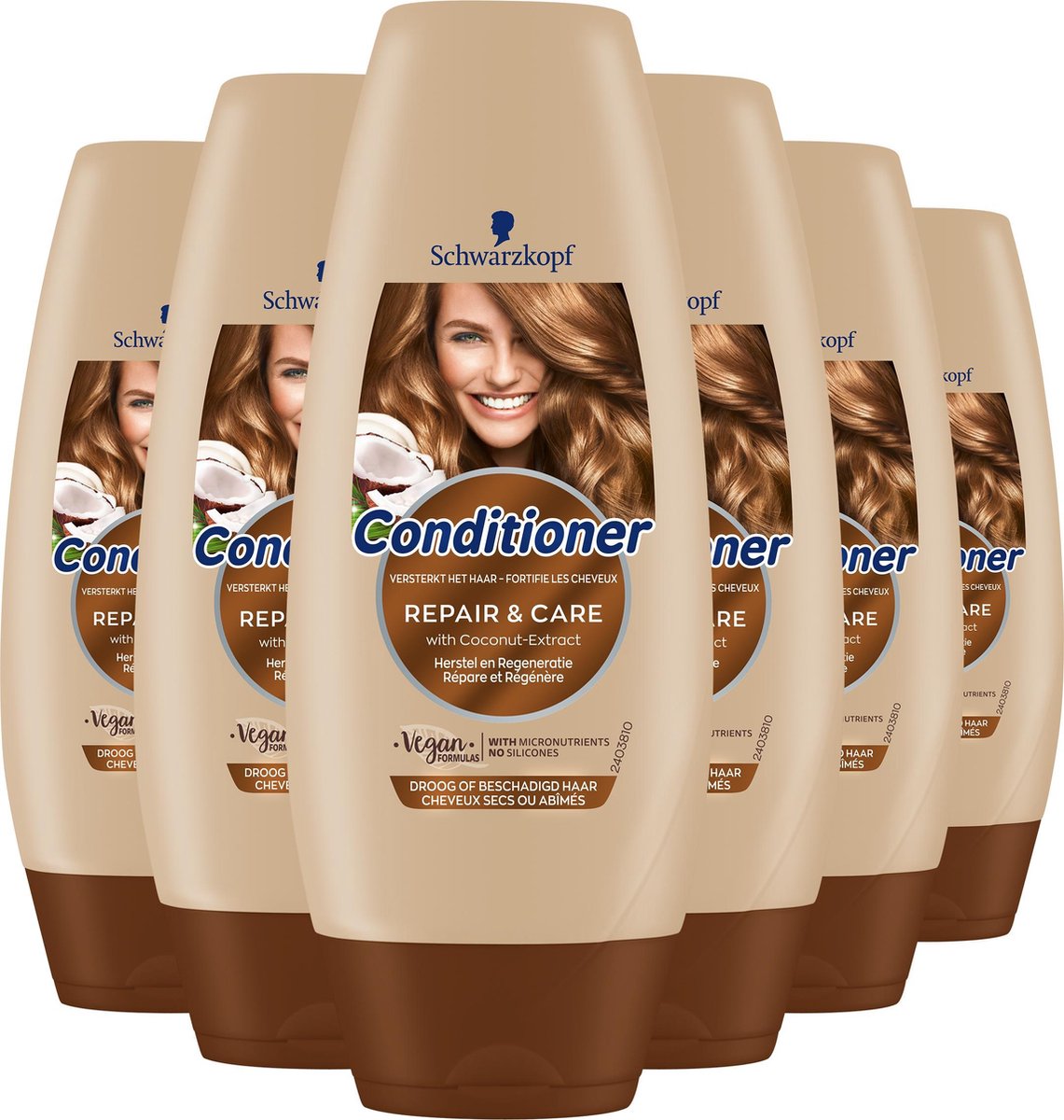 Schwarzkopf Repair & Care Conditioner 6x 250ml - Voordeelverpakking