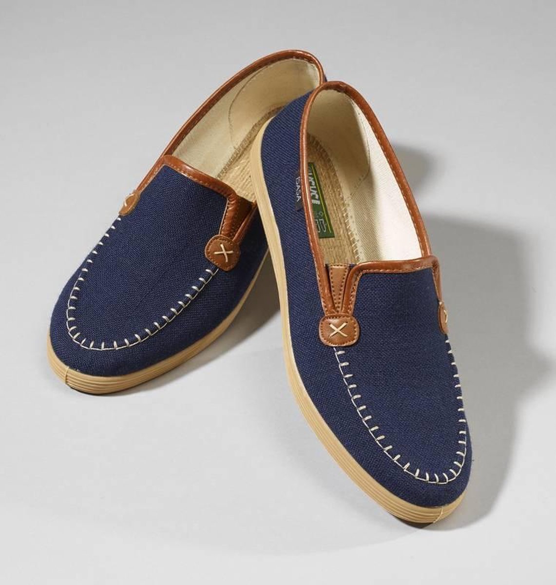 Canvas slipper voor heren blauw maat 40