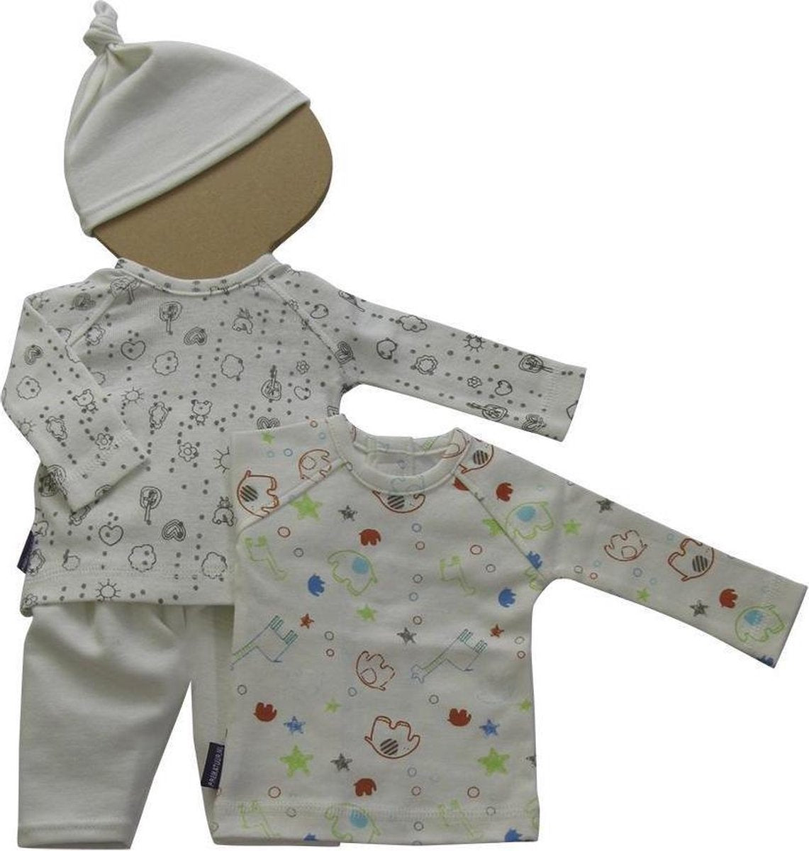 Amelius Unisexkledingset - Grijs / Print - Maat 38
