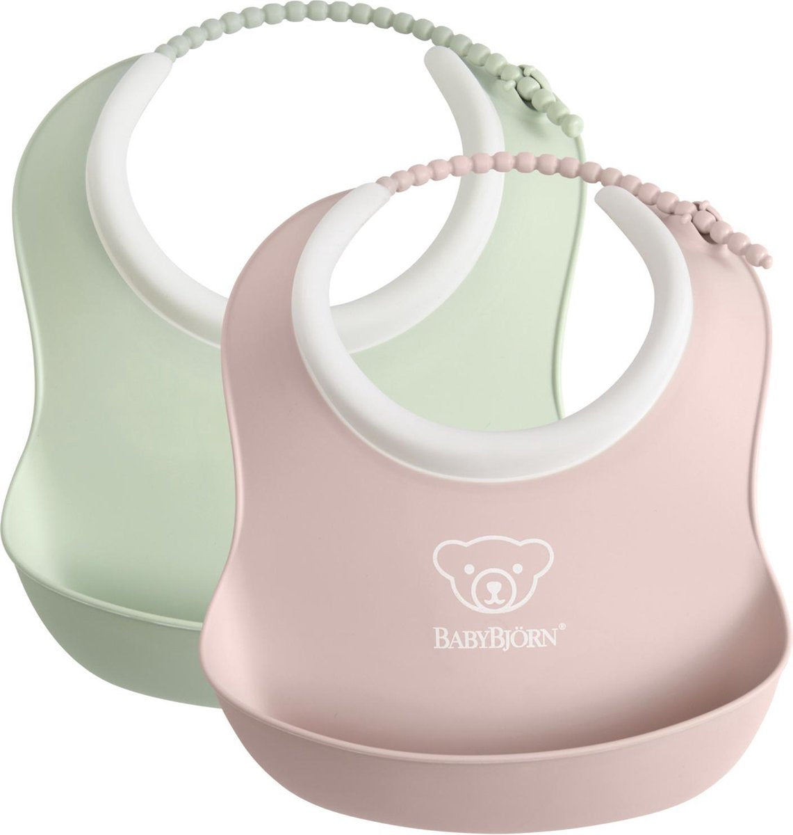 BABYBJÖRN Baby Slabbetje duopack - Pastelgroen-Pastelroze