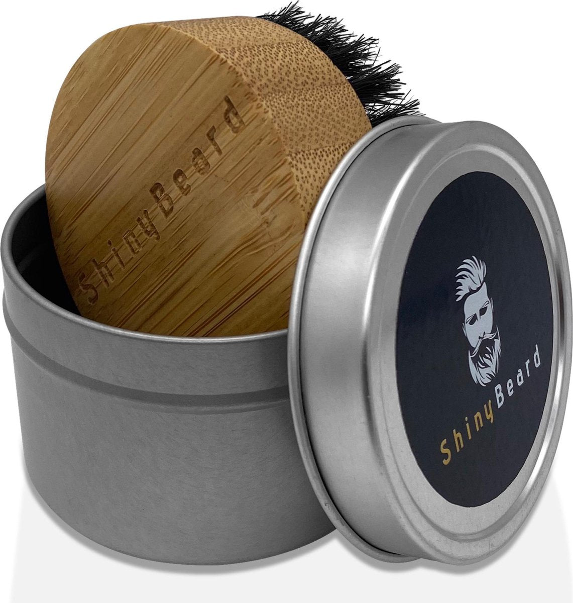 ShinyBeard Baardborstel - Baardverzorging - Baardolie - Baardgroei - Baardkam - Baardstijler - Baard - Naturel Bamboe