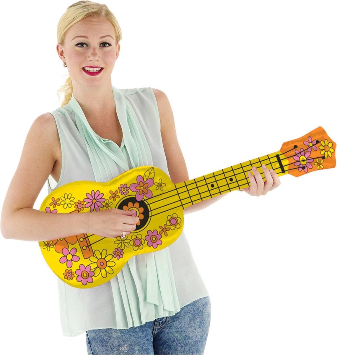 Folat Opblaasbare Gitaar 26 X 80 Cm Geel