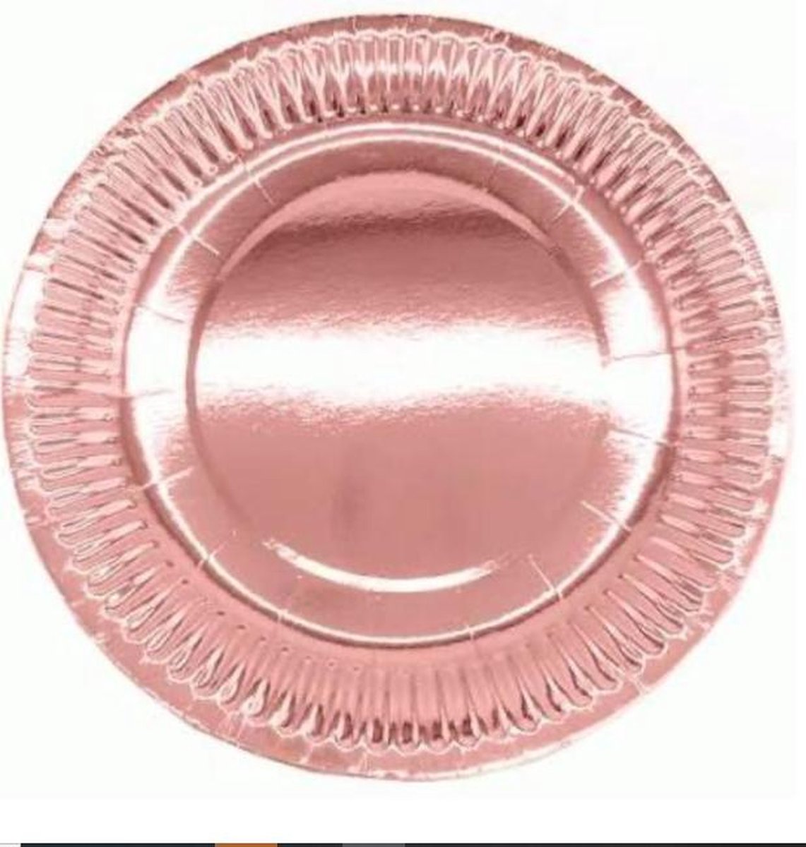 Kartonnen Bordjes rosegoud 18 cm 20 st - Wegwerp borden - Feest/verjaardag/BBQ borden / Gebak bordjes maat