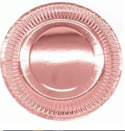 Kartonnen Bordjes rosegoud 18 cm 20 st - Wegwerp borden - Feest/verjaardag/BBQ borden / Gebak bordjes maat