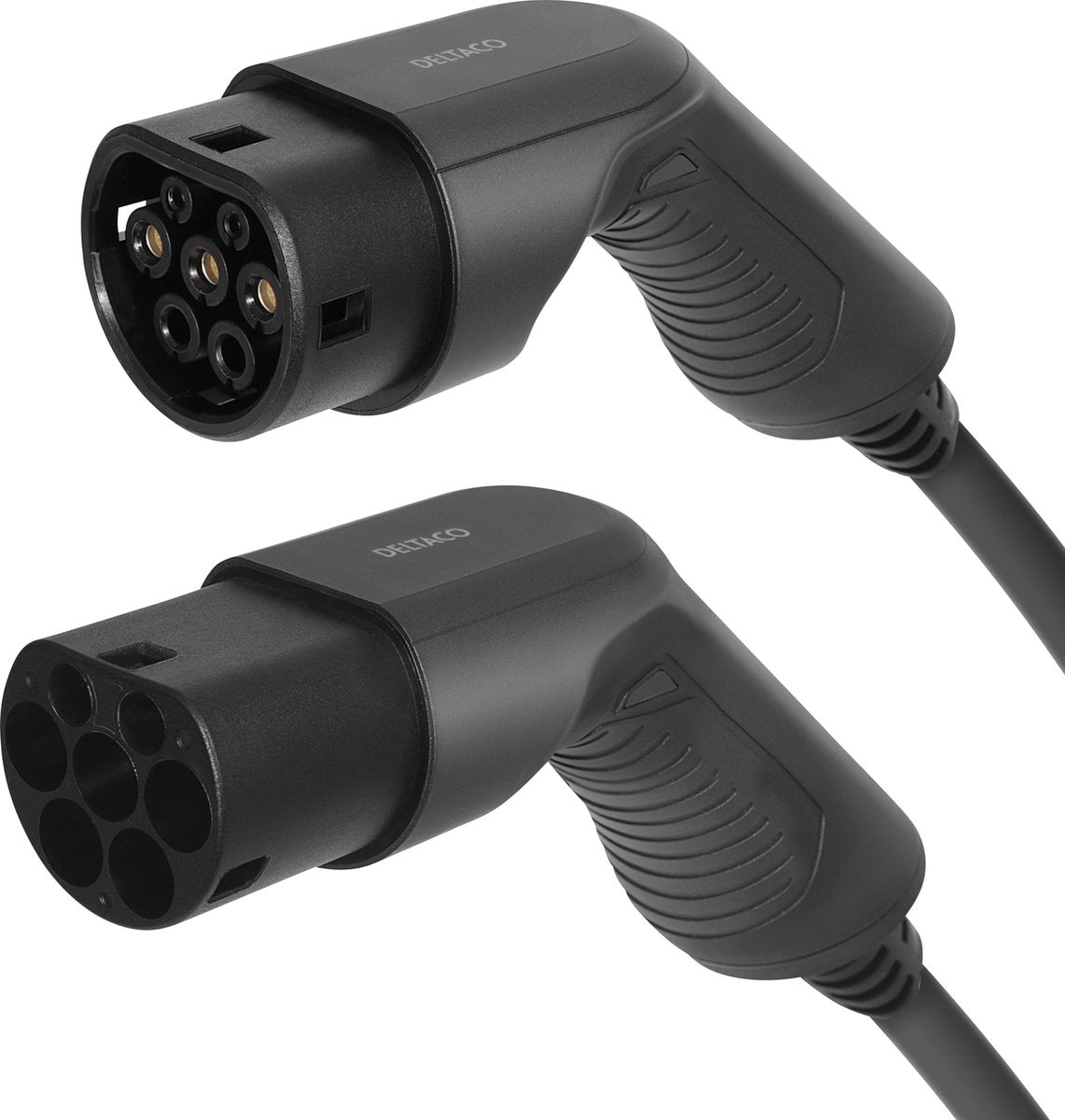 DELTACO EV-3213 e-Charge kabel - Type 2 naar Type 2 - 3-fase - 16A -11KW - 3 m - Zwart