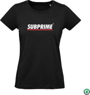 Subprime - Dames Tee SS Wmn Tee Stripe Black - Zwart - Maat L