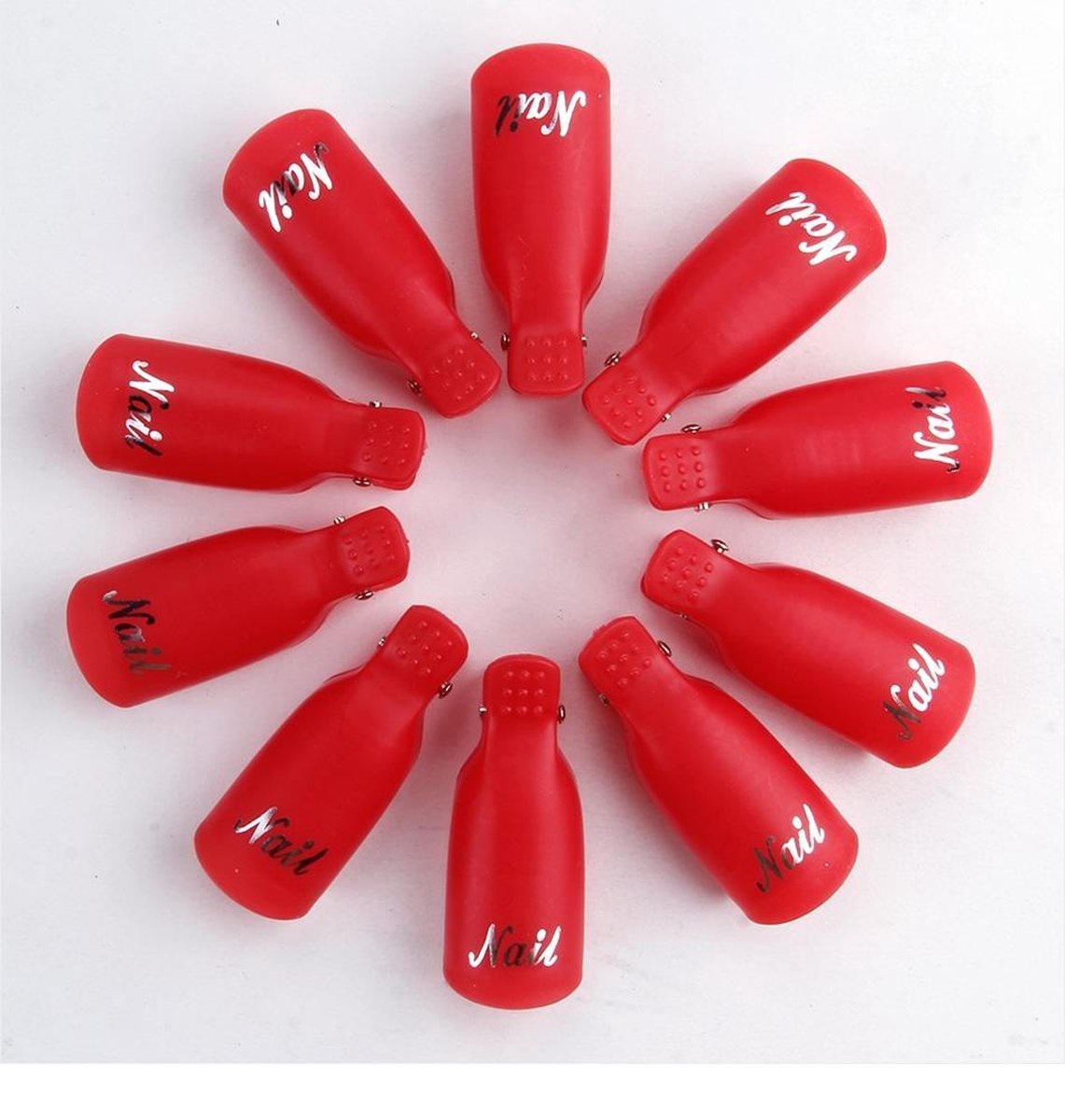 IRSA Nagellak Remover Clips Set - Soak Off Clips - Gellak Verwijderen - Soak Off Nailclips - Rood