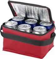 2x stuks kleine koeltas rood/zwart 20 cm voor 6/sixpack blikjes - 3
