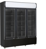 Combisteel Horeca Koelkast  3 GLASDEUREN ZWART FCU-1200 BL