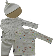 Amelius Unisexkledingset - Grijs / Print - Maat 46