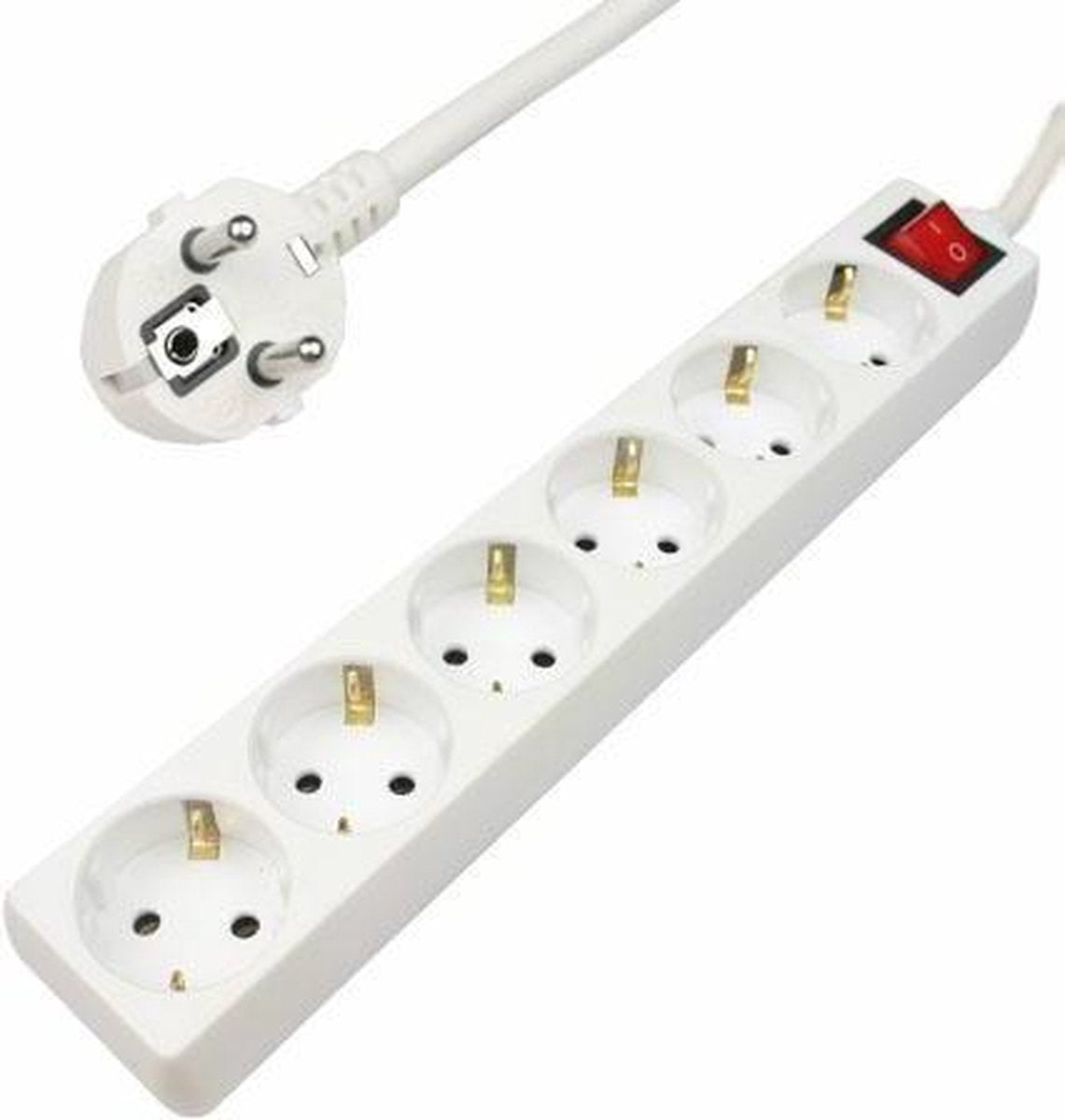 Techtube Pro - Stekkerdoos 6 voudig - Wit - 1.5 meter