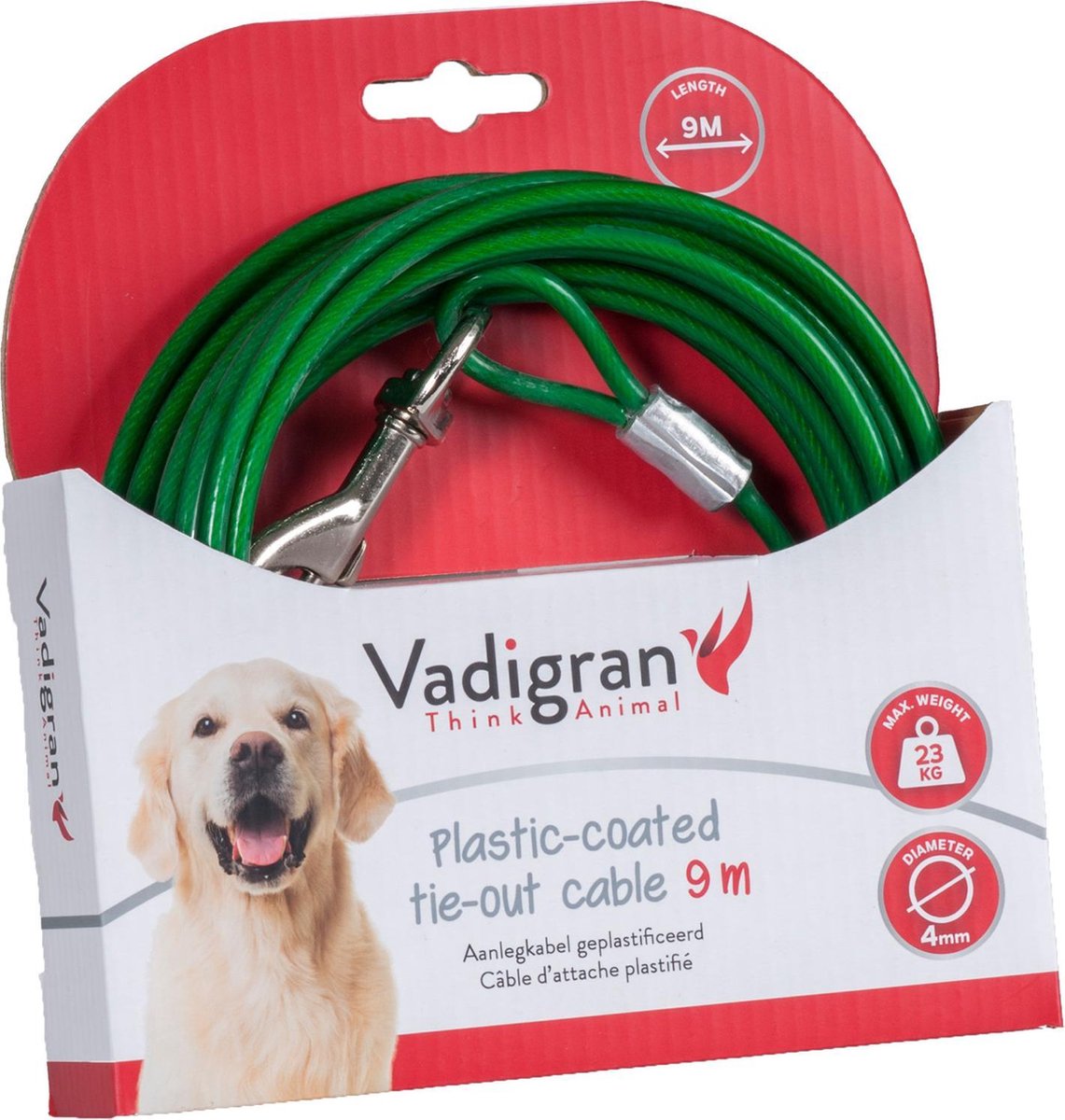 Dierenbenodigdheden Vadigran Aanlegkabel Geplastificeerd Groen 9M