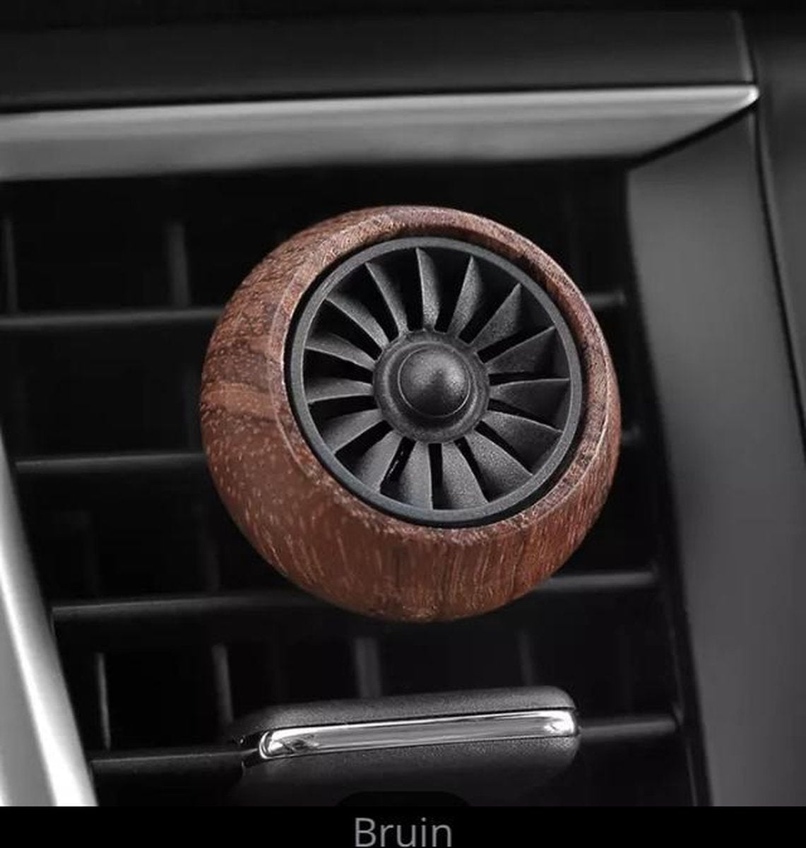 Bruin Premium Autoparfum - Incl. 3 Vullingen - Massief Houten Auto Luchtverfrisser - Van Handythings - Navulbaar Auto parfum - Bruin