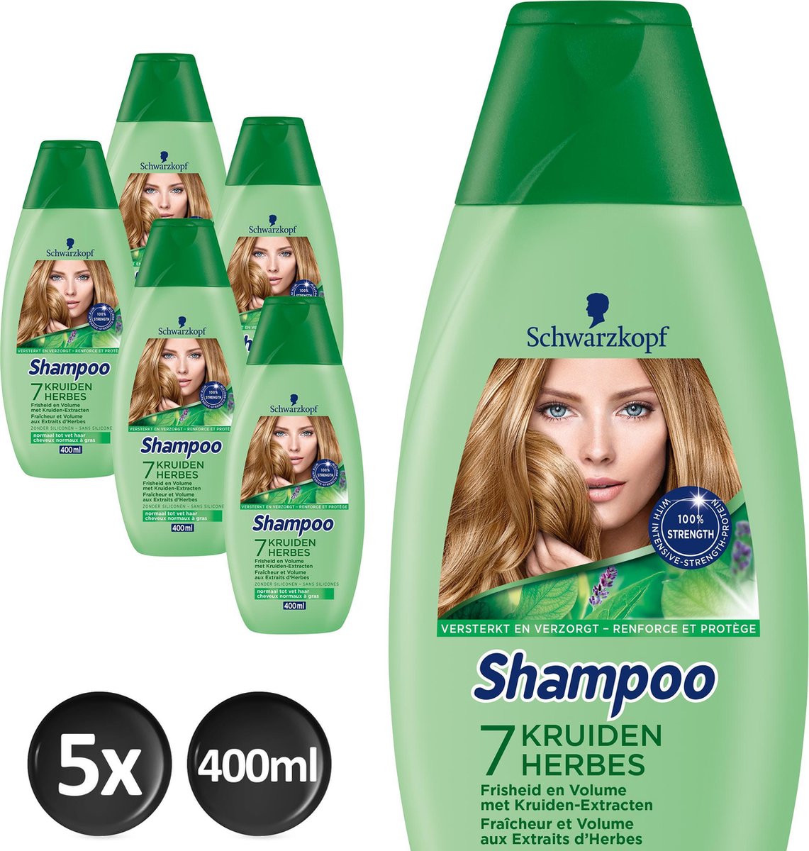 Schwarzkopf Shampoo 7 Kruiden - 5 x 400ml - voordeelverpakking