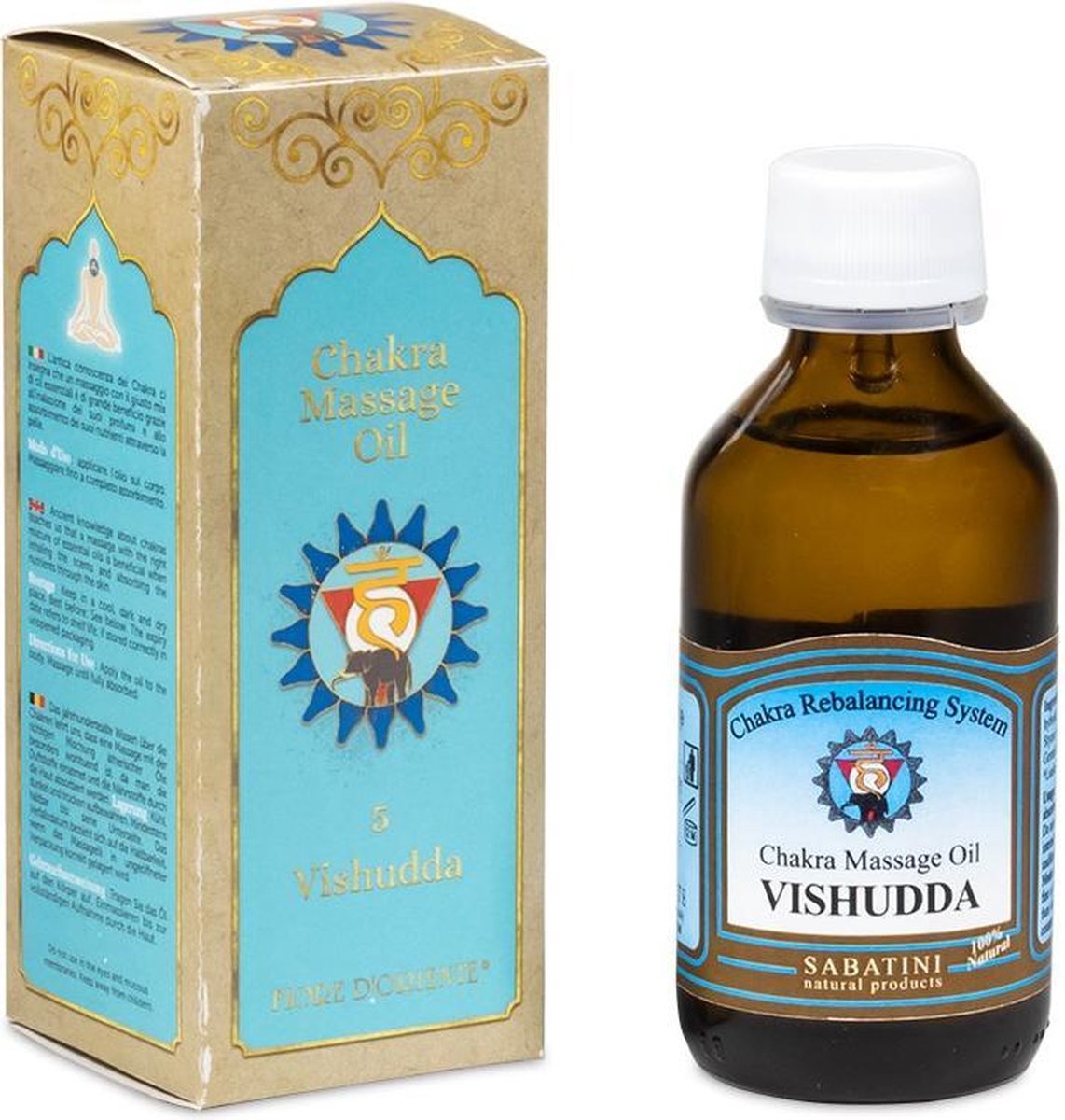 Massageolie 5e Chakra Vishudda