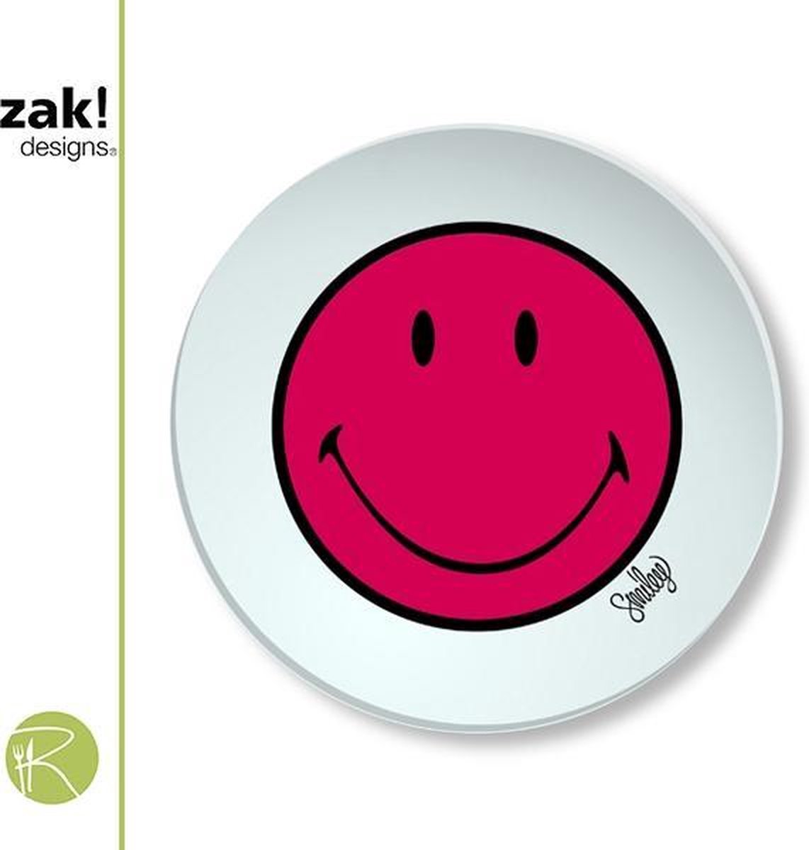 Zak!Designs Smiley - Diner Bord - 25 cm - Oranje